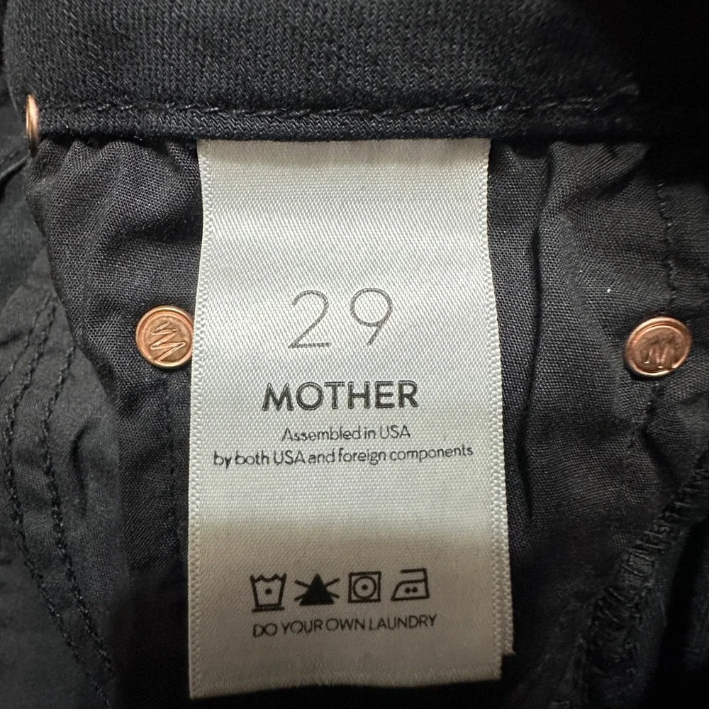 MOTHER Looker‎ Ankle Fray Jeans Black Guilty as Sin Women's Size 29 Distressed